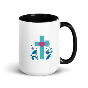 White Ceramic Mug with Color Inside Black-15-oz