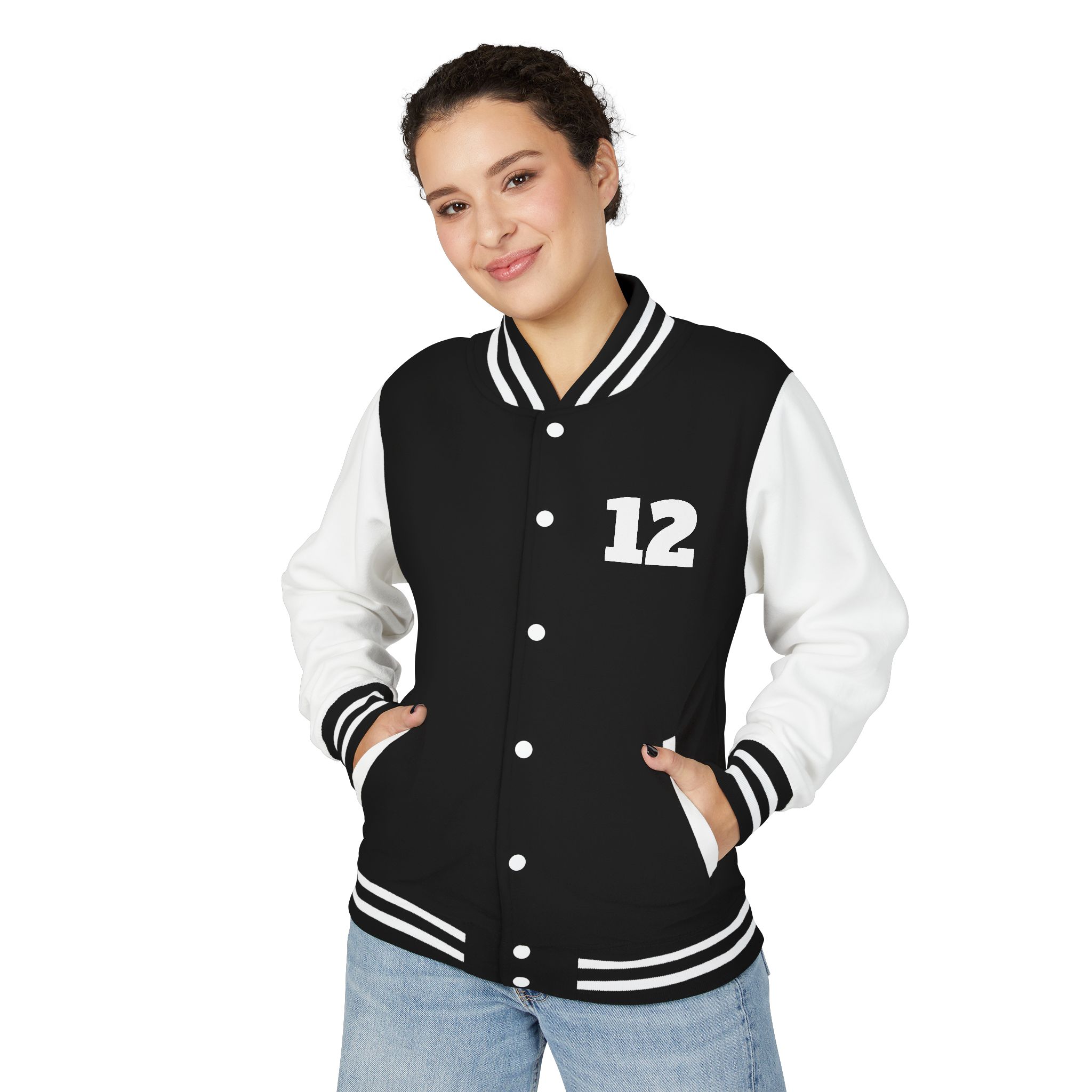 Varsity Jacket -Letterman Jacket with '12' Number - Image 7