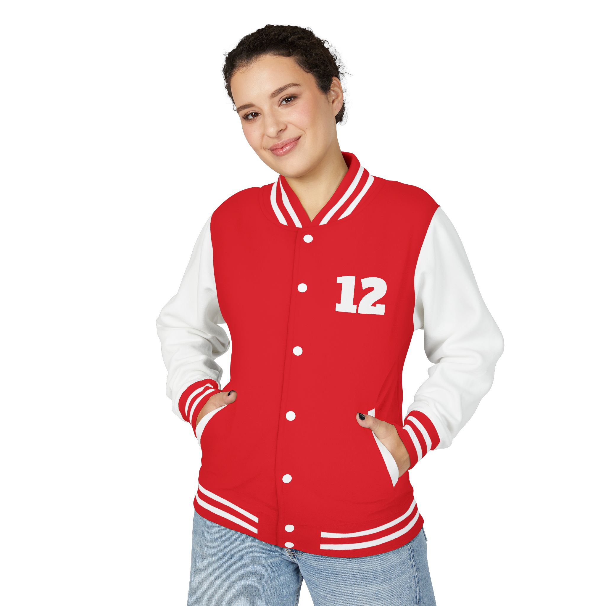 Varsity Jacket -Letterman Jacket with '12' Number - Image 11