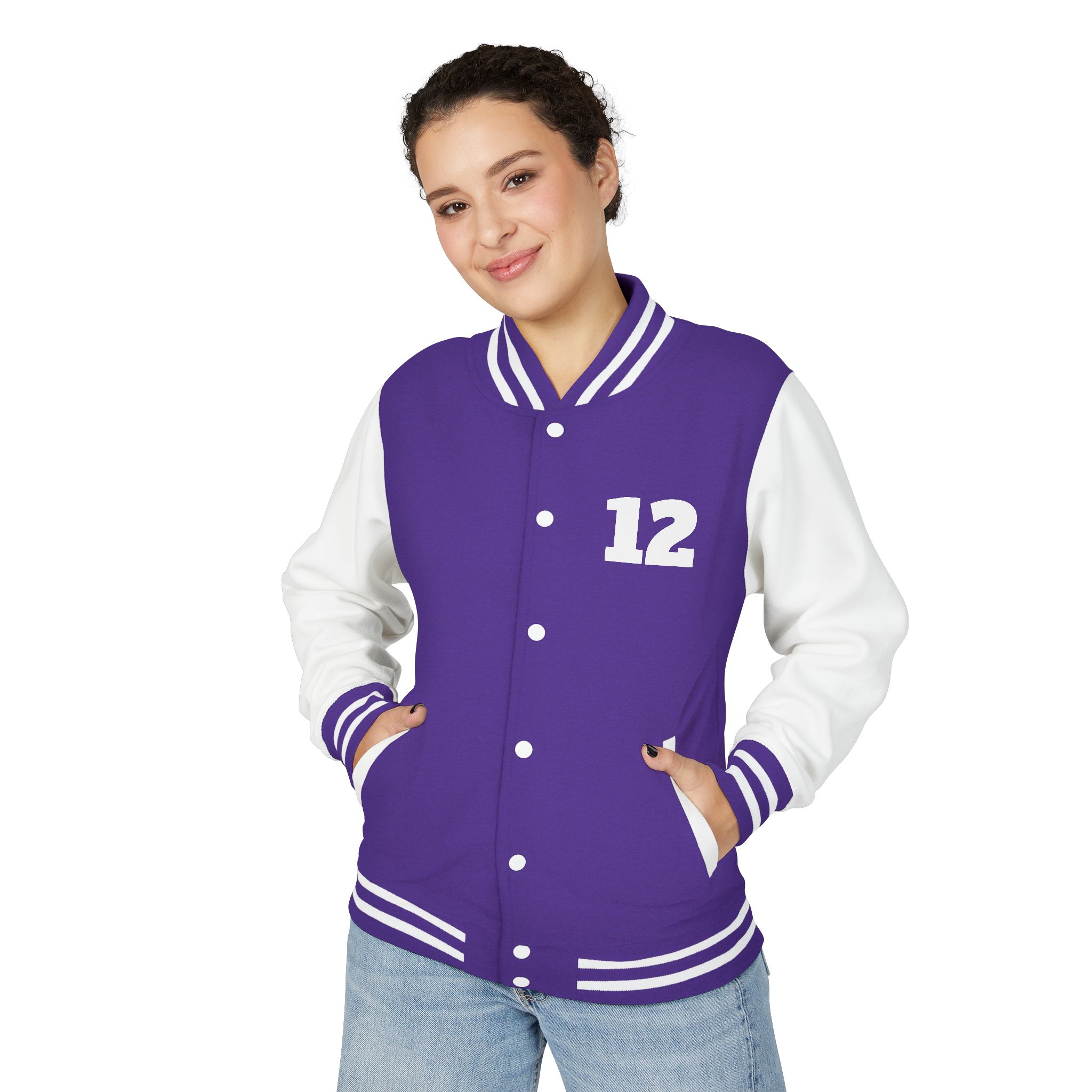 Varsity Jacket -Letterman Jacket with '12' Number - Image 19