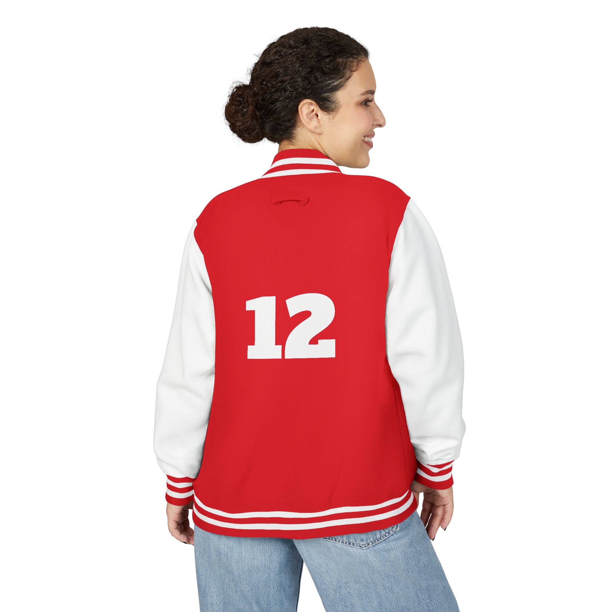 Varsity Jacket -Letterman Jacket with '12' Number - Image 12