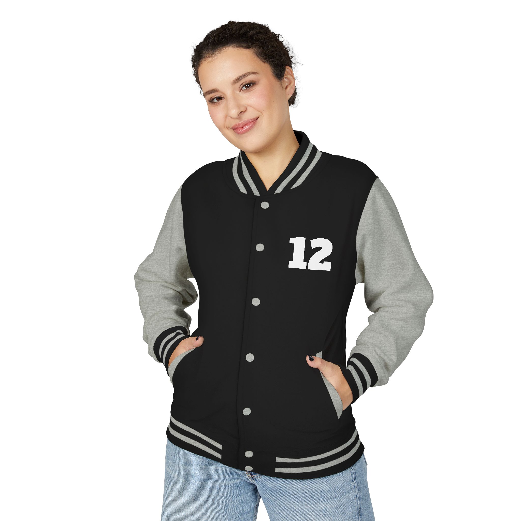Varsity Jacket -Letterman Jacket with '12' Number - Image 23