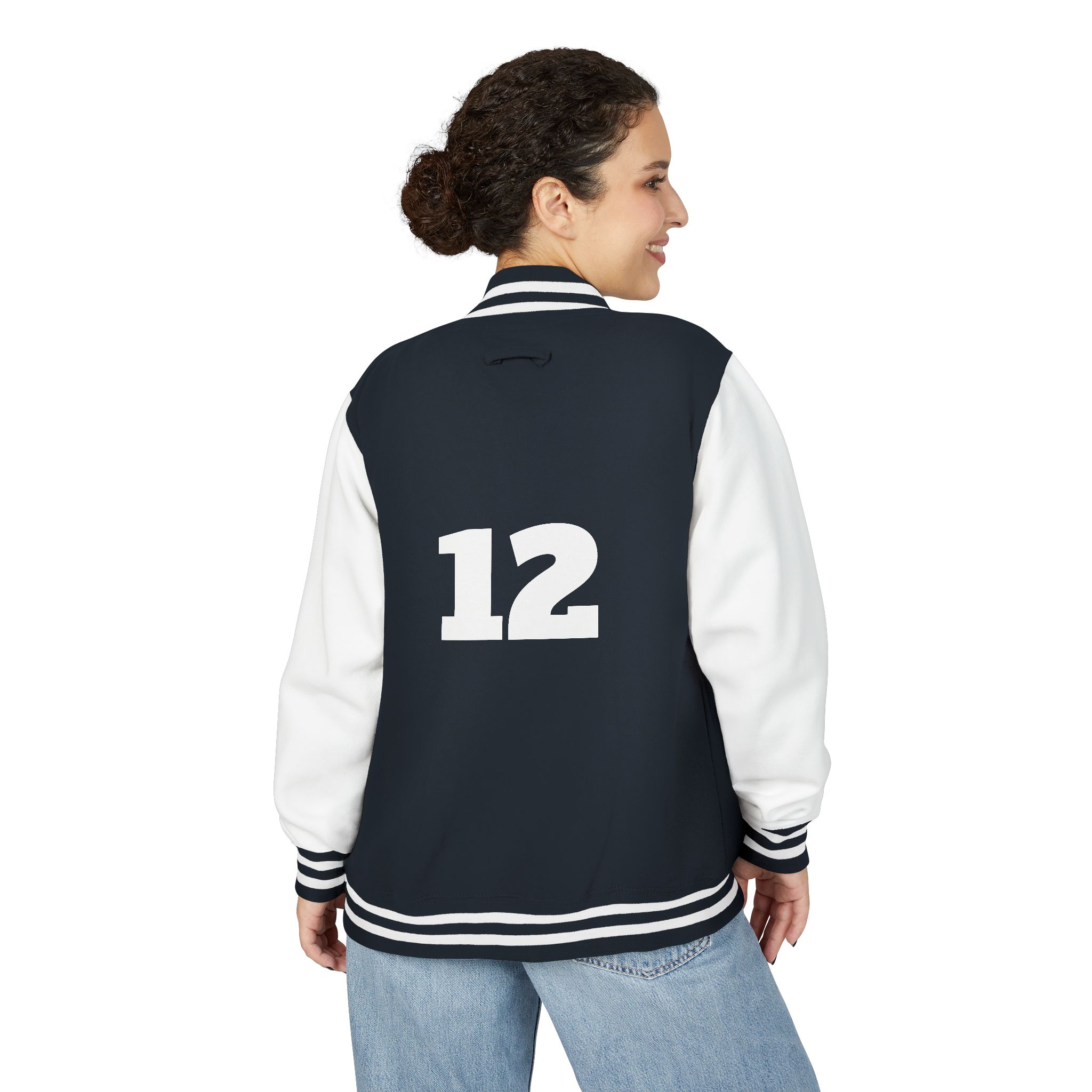 Varsity Jacket -Letterman Jacket with '12' Number - Image 40